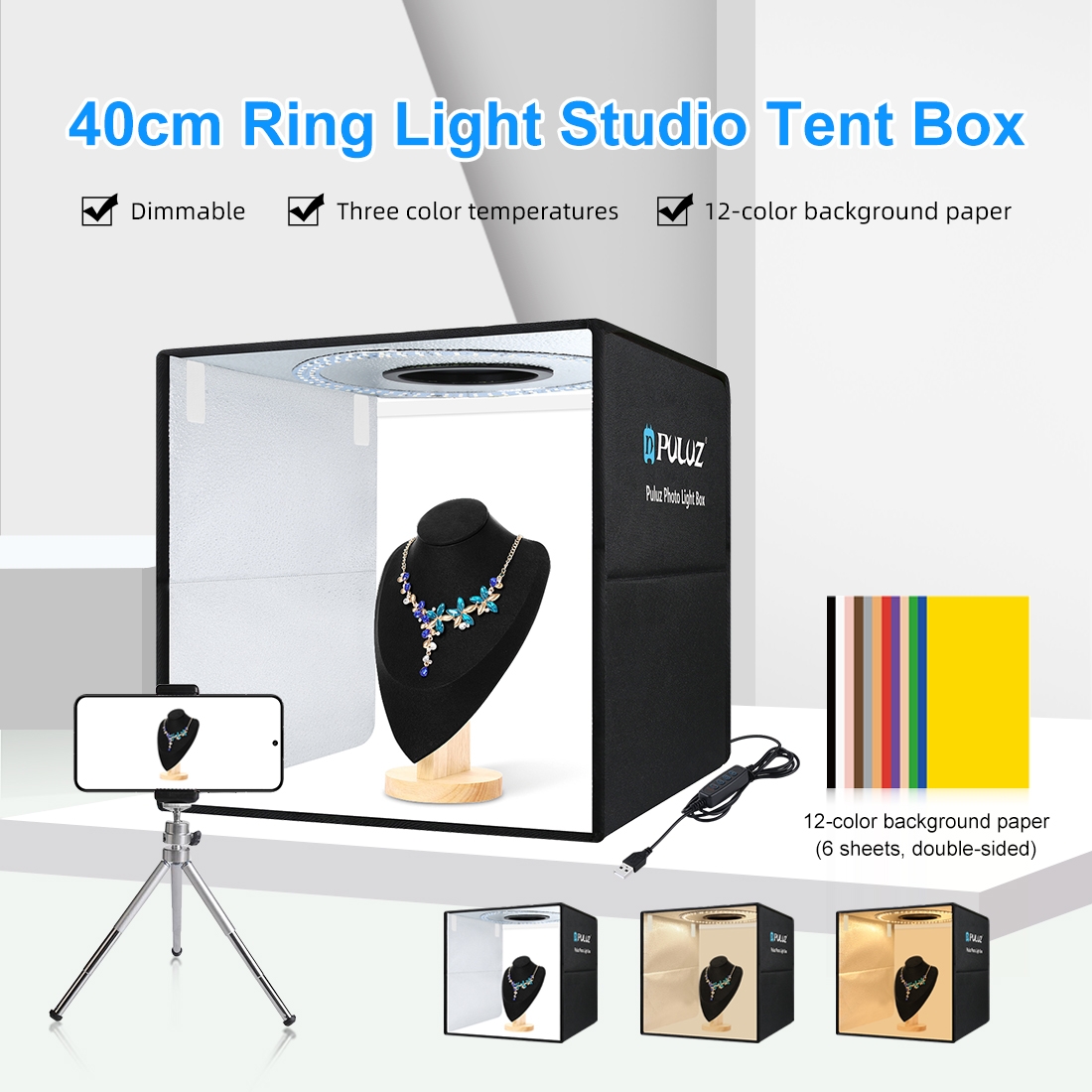 Photography Lighting Styles - صندوق إضاءة محمول قابل للطي من