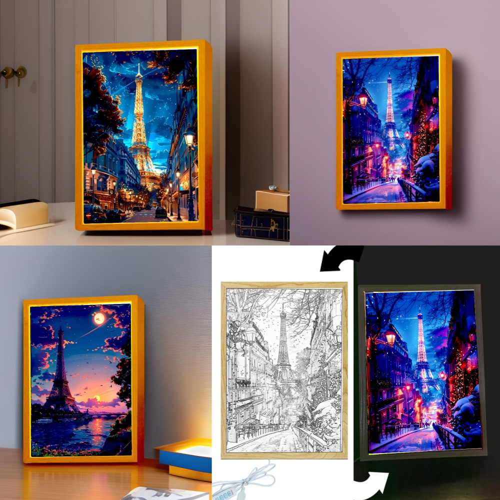 مدينة جميلة باريس اللوحة الخفي - مراجعة Photography Lighting Wall وسعره
