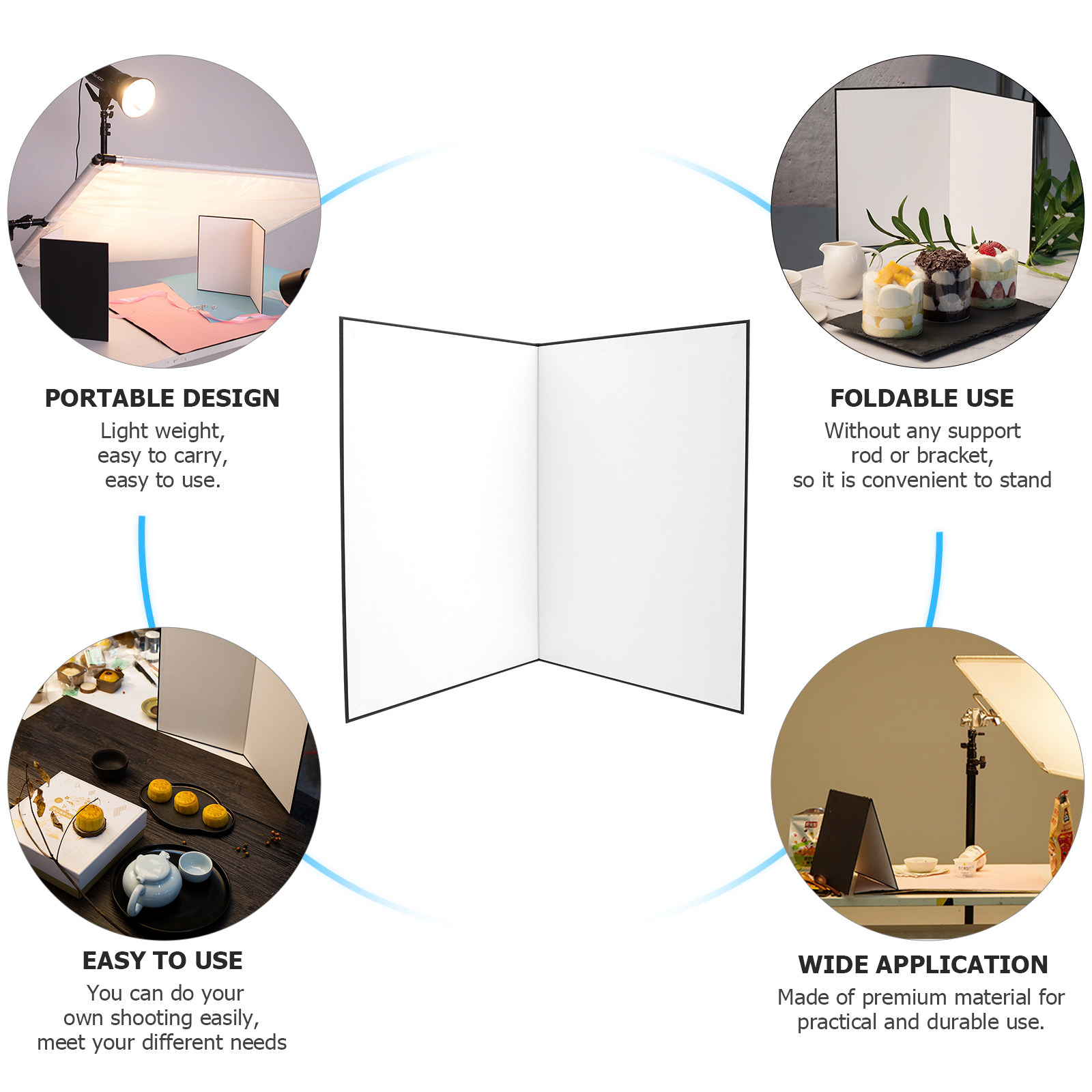 عاكس ضوء كرتوني قابل للطي مقاس - مراجعة Photography Lighting For Food وسعره
