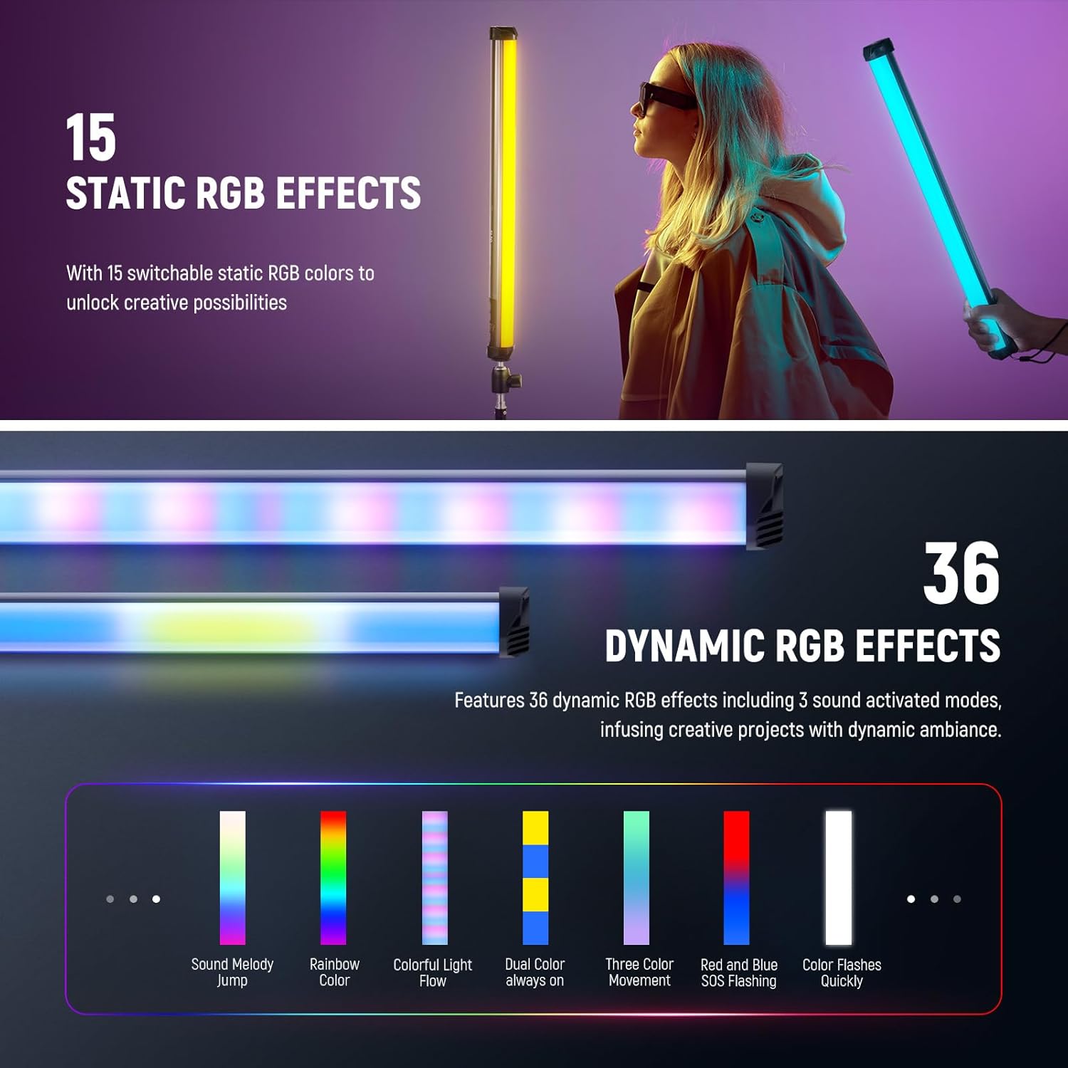 NEEWER Basics عصا إضاءة RGB مغ - مراجعة Photography Lighting Basics وسعره