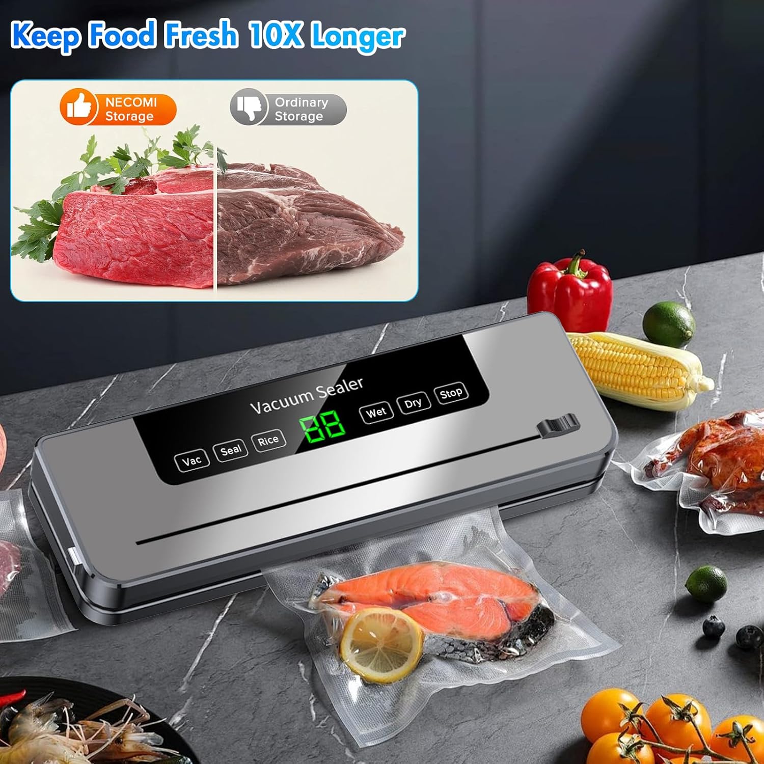 ماكينة ختم الفراغ مع 10 أكياس  - مراجعة Photography Lighting For Food وسعره