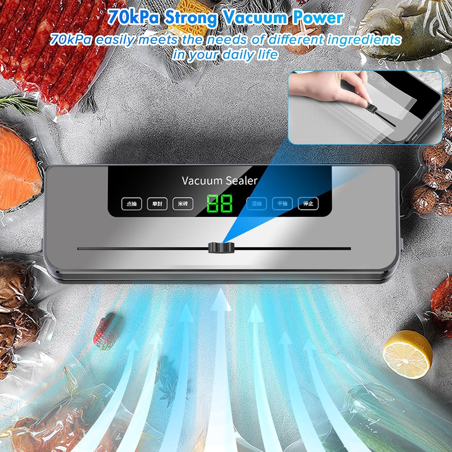 ماكينة ختم الفراغ مع 10 أكياس  - مراجعة Photography Lighting For Food وسعره