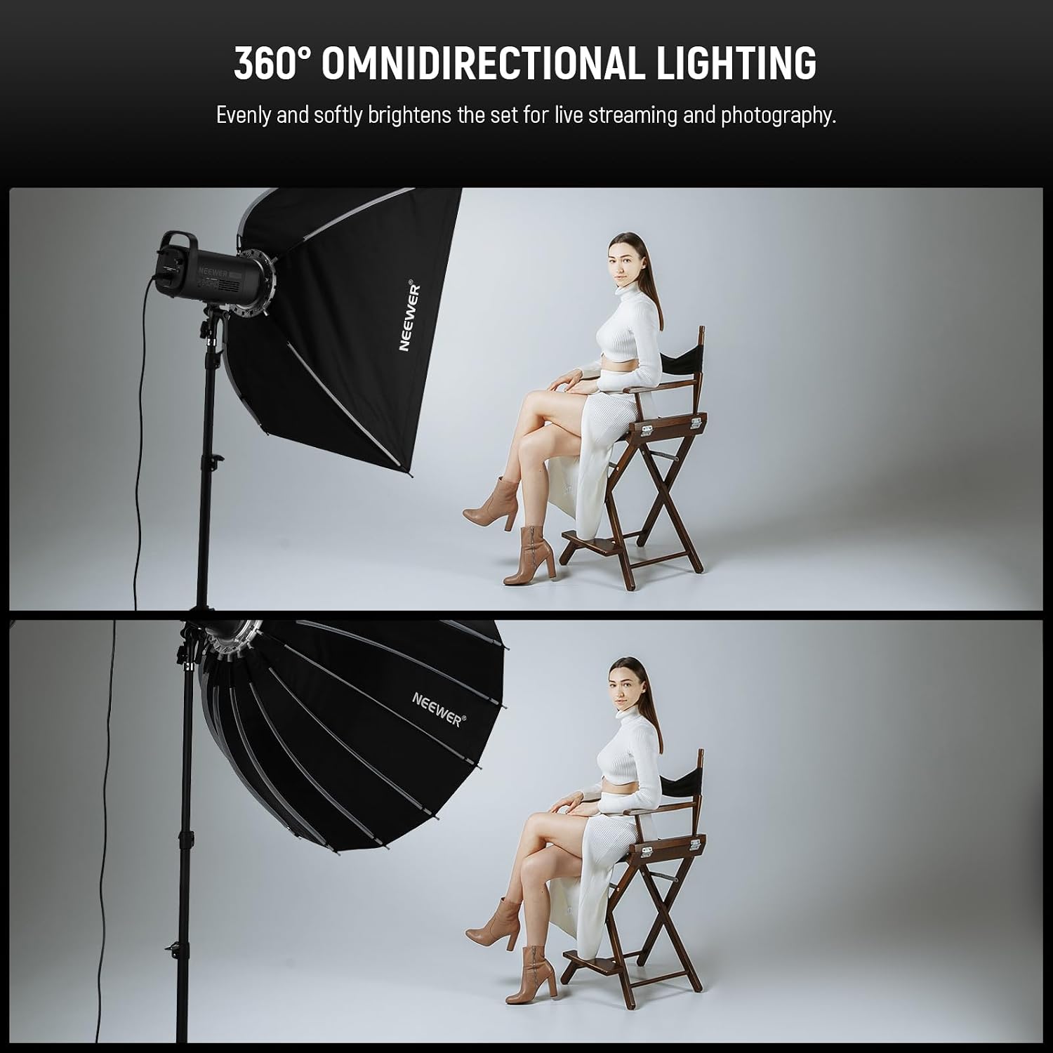 صندوق إضاءة بارابولي مع قاعدة  - مراجعة Photography Lighting Softbox وسعره