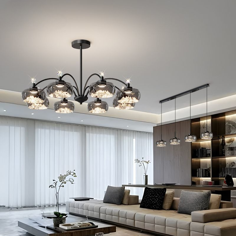 زجاج حديث Led الثريا لغرفة الم - مراجعة Photography Lighting For Food وسعره